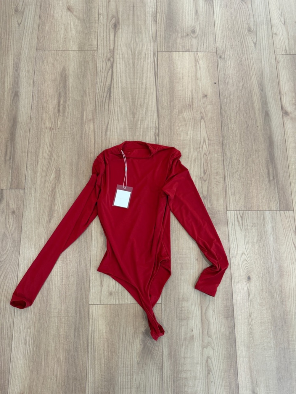 naked wardrobe Red Long Sleeve Bodysuit